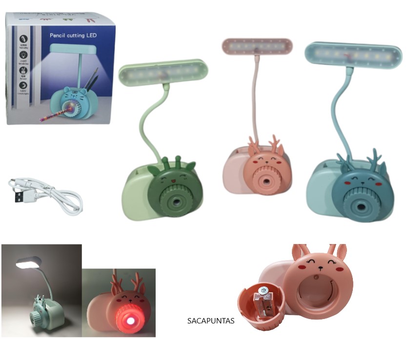 VELADOR DE ESCRITORIO RENO C/SACAPUNTA LED-83016 
