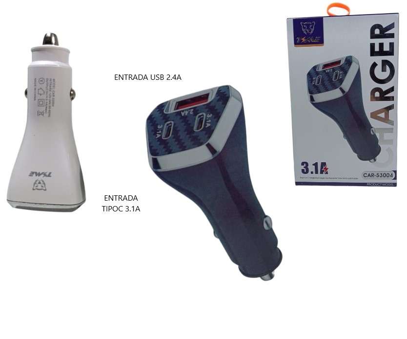 Cargador p/auto 53004