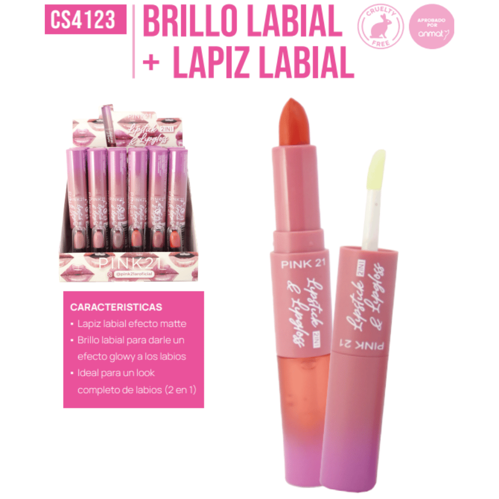 Brillo labial 2 en 1 PINK 4123 8665