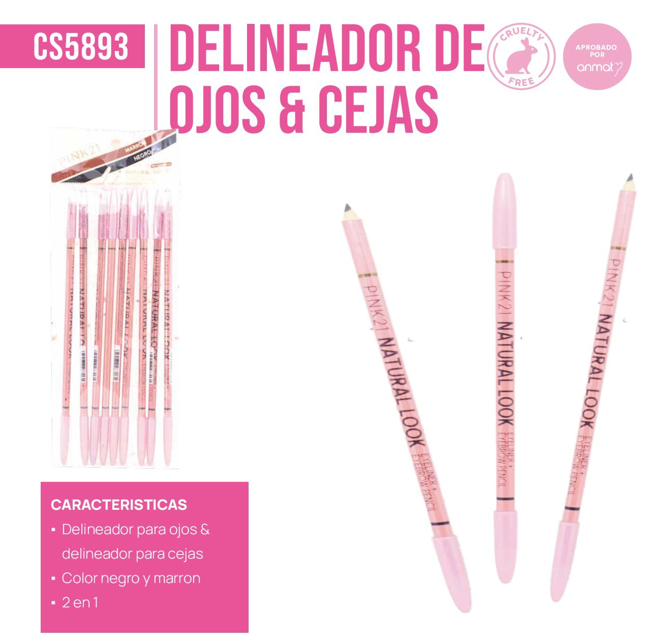 Delineador de ojos y cejas doble