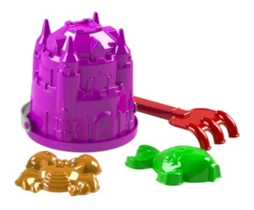 Balde castillo + 5 accesorios en red