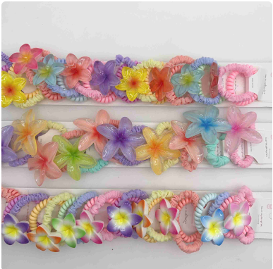 Tira 10 pares de colitas flor 385395-4