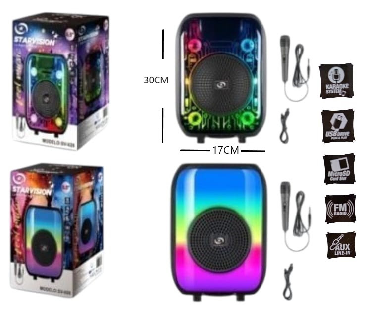 Parlante 6,5" c/luz  sv-628 