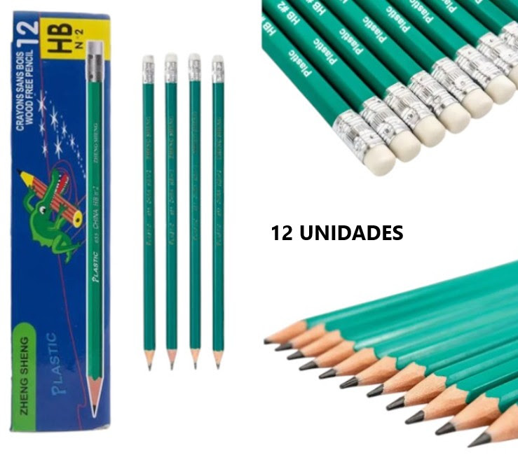 Lápiz negro c/goma x 12 unidades 