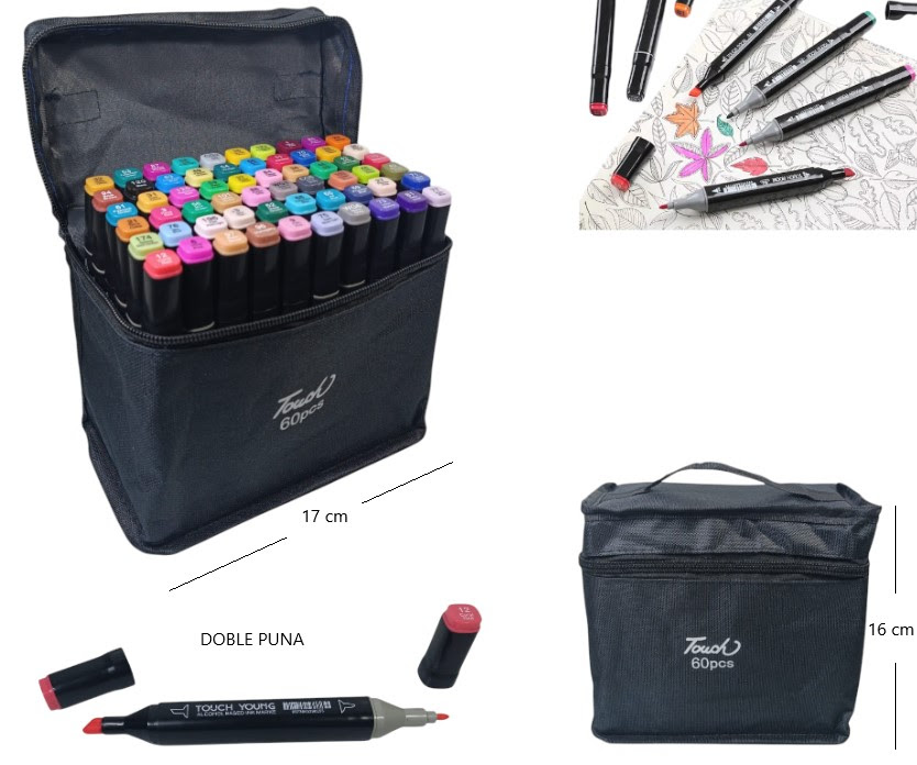 Marcadores x60 doble punta 