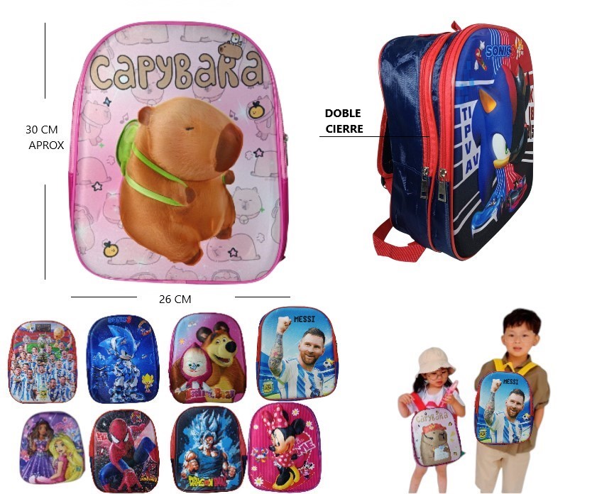 Mochila 1 cierra reforzada motivo 3D