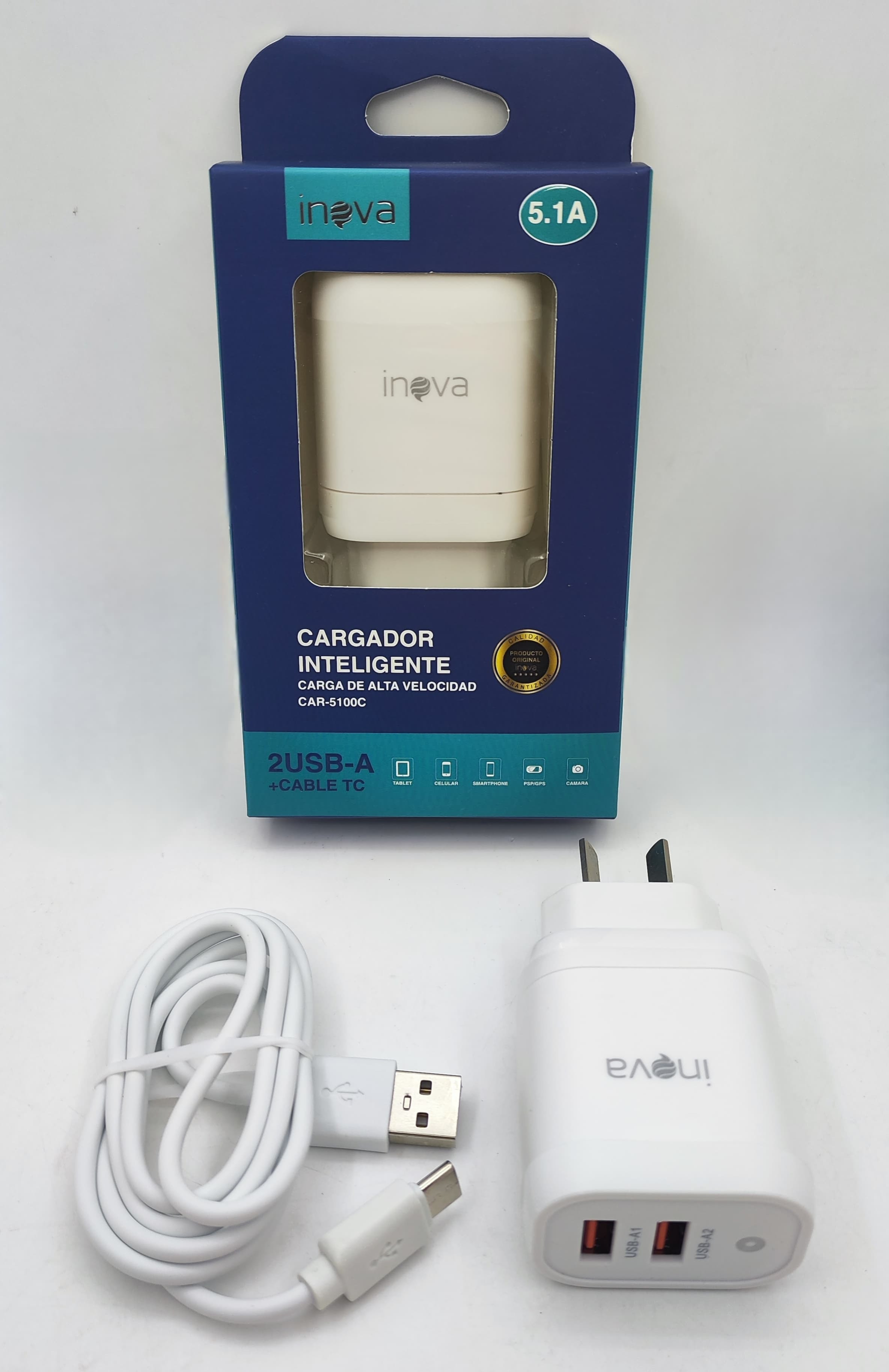 Cargador inova 2 USB + 1 TC    5100C