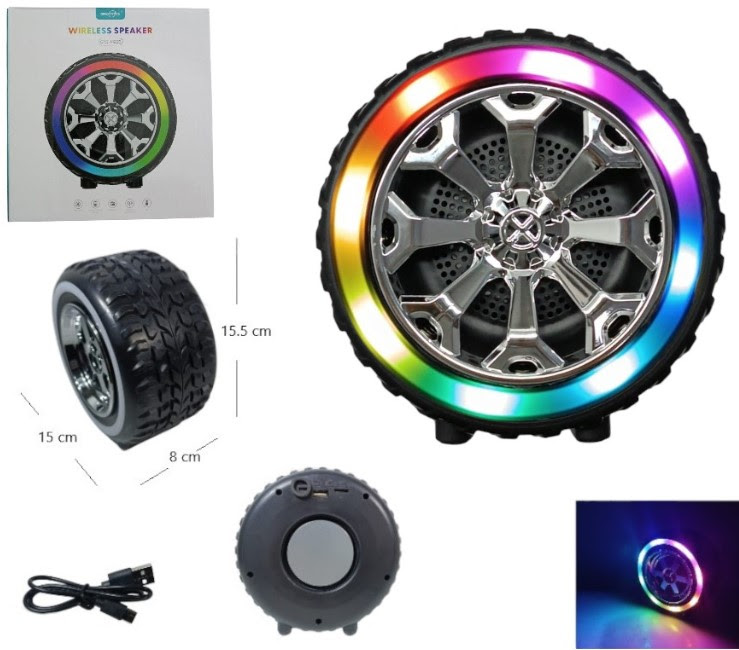 Parlante rueda c/luz  (excelente sonido)