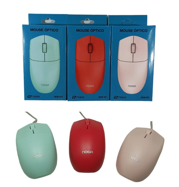 Mouse grande con cable NOGA -color ROSA