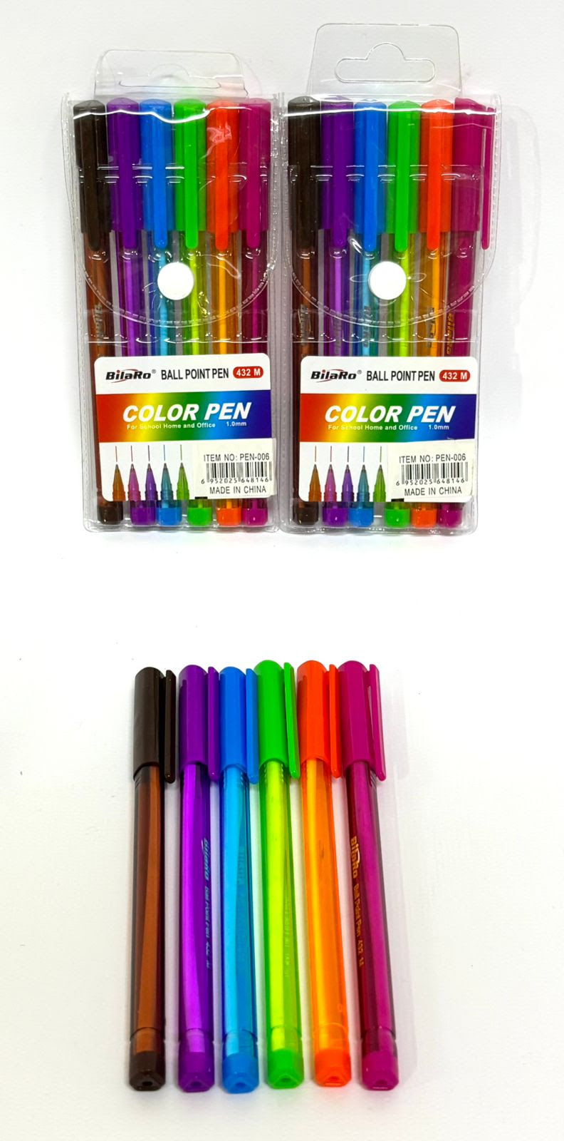 Pack x6 de lapiceras de colores