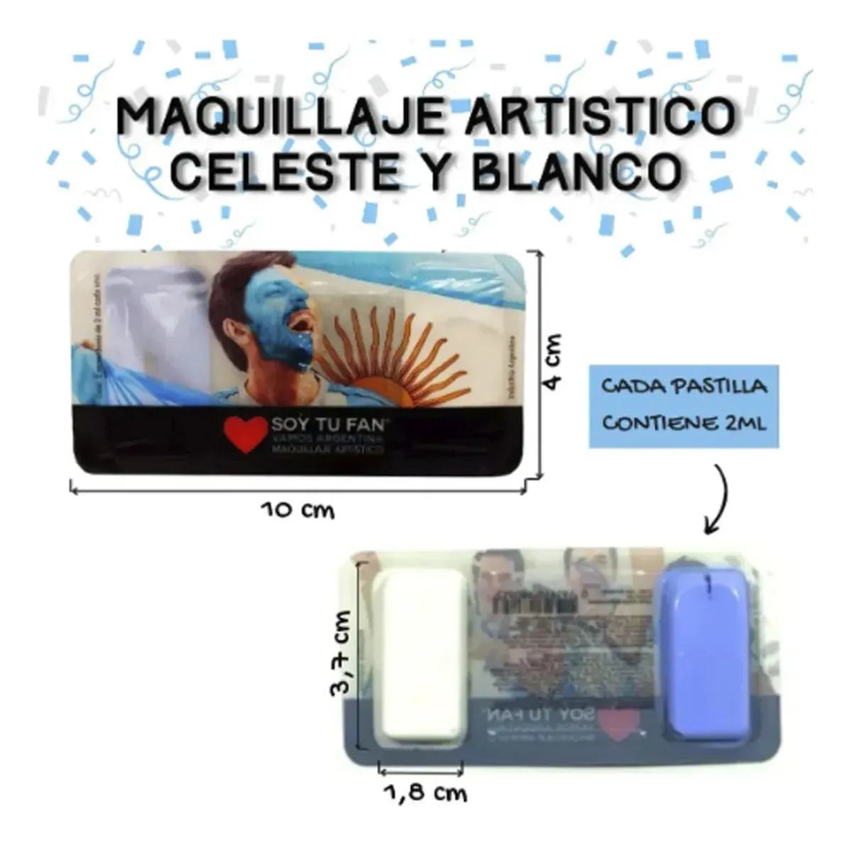 Pinturita blanca y celeste 