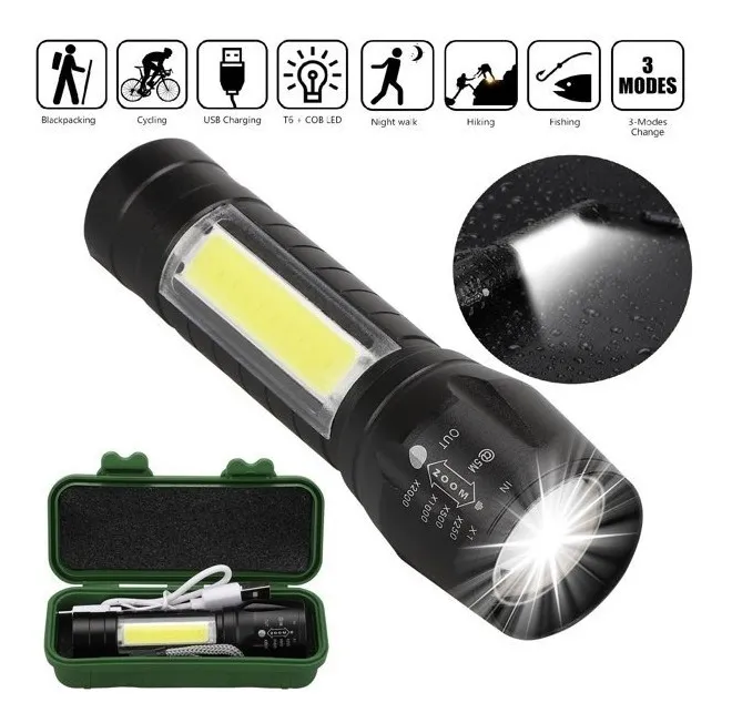Linterna mini recargable c/estuche