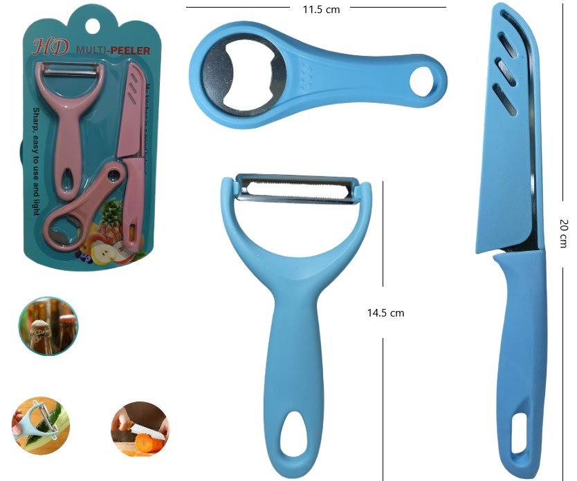 Set cuchillo +pela papa + destapador