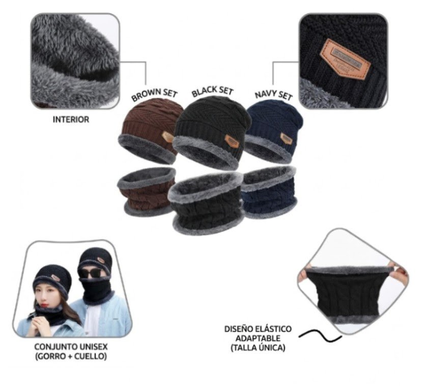 Set gorro forrado + cuellito forrado