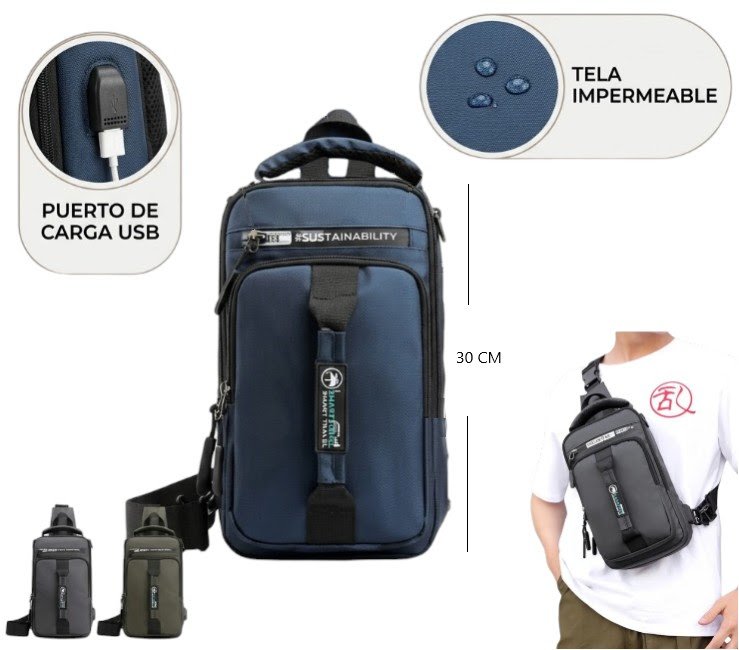 Mochila bandolera unisex