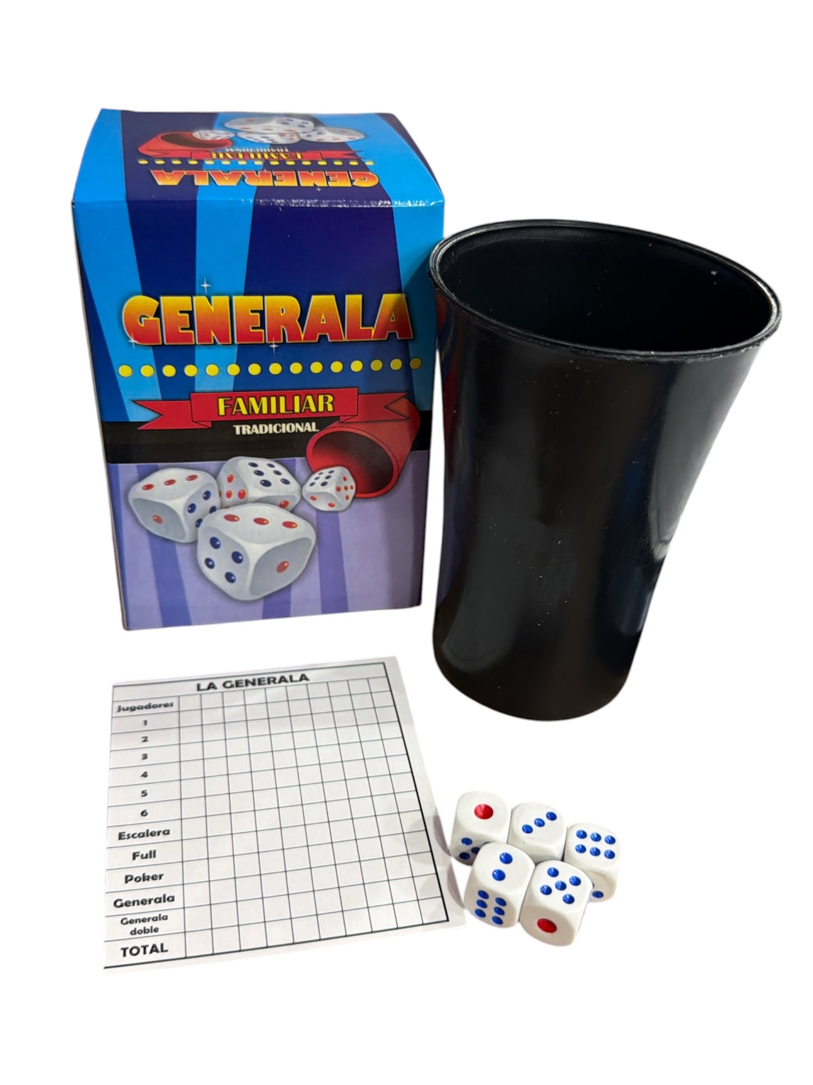 Generala en caja con VASO GRANDE