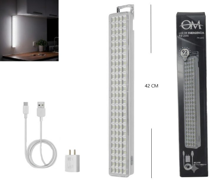 Luz de emergencia grande 92 leds OM