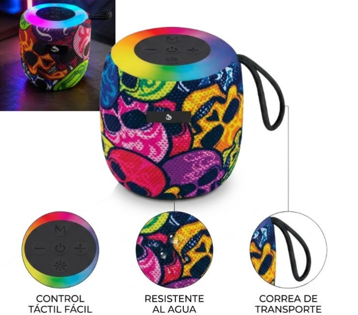 Parlante redondo skull  0416