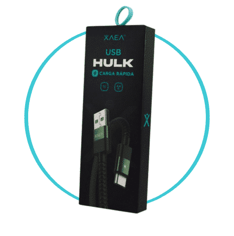 Cable USB a TIPO C Hulk verde