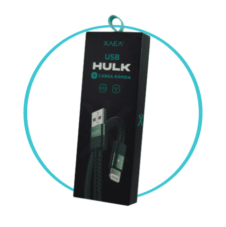 Cable USB a IPHONE Hulk verde