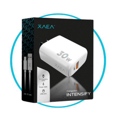 Cargador, 2 salidas, 1 TIPO C, 1 USB 30w