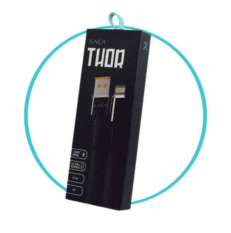 Cable USB a IPHONE Thor negro