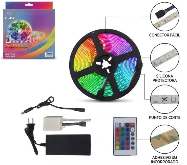 Tira led rgb 5 metros en caja