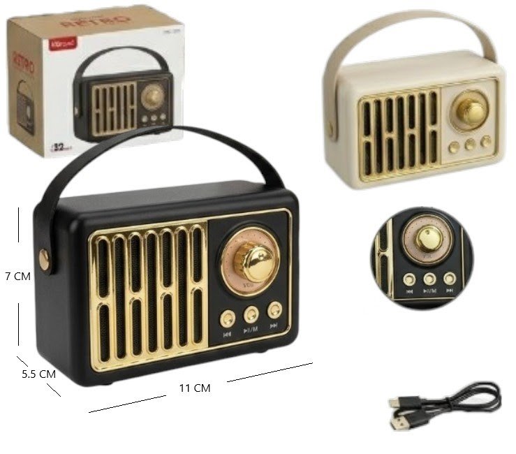 Parlante bluetooth fm retro 2281